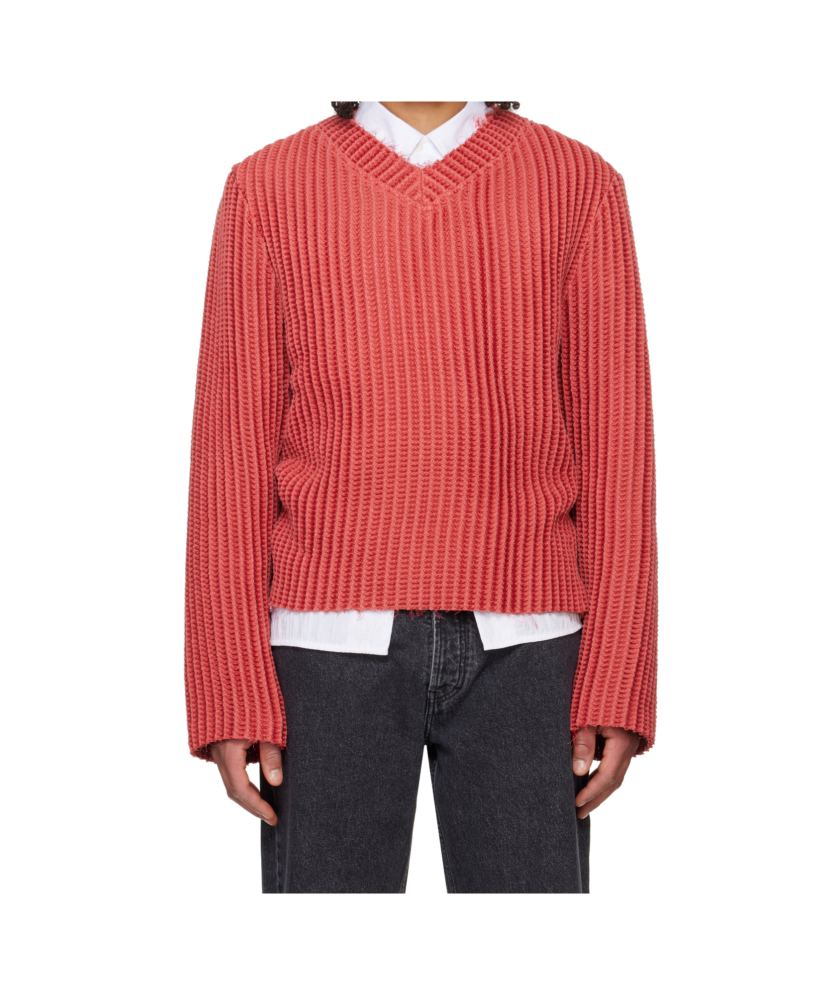 Séfr Agustin Waffle-knit Sweater In Red
