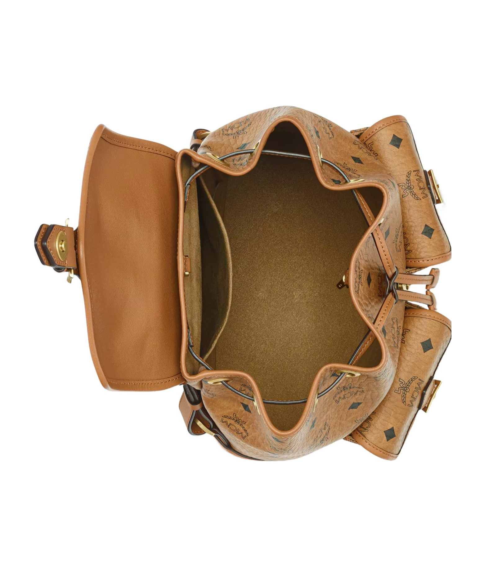 Mcm Aren Drawstring Backpack In Visetos