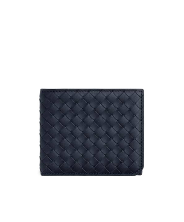 Bottega Veneta Intrecciato Piccolo Bi-fold Wallet In Black