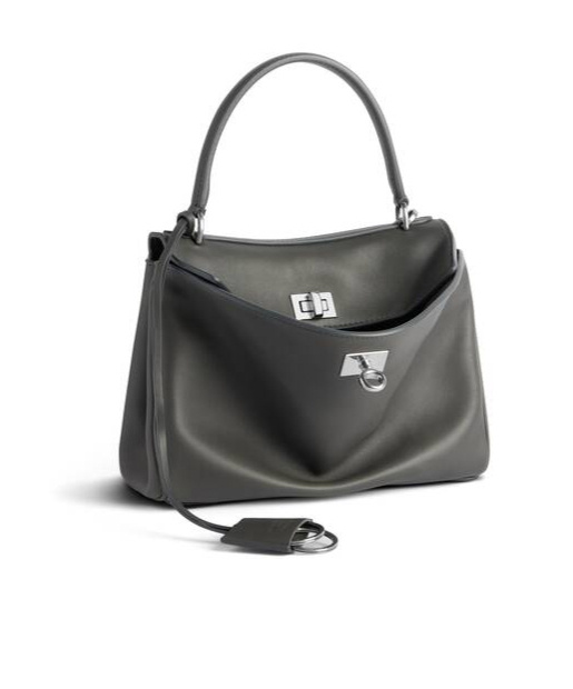 Balenciaga Rodeo Mini Leather Tote Bag In Grey
