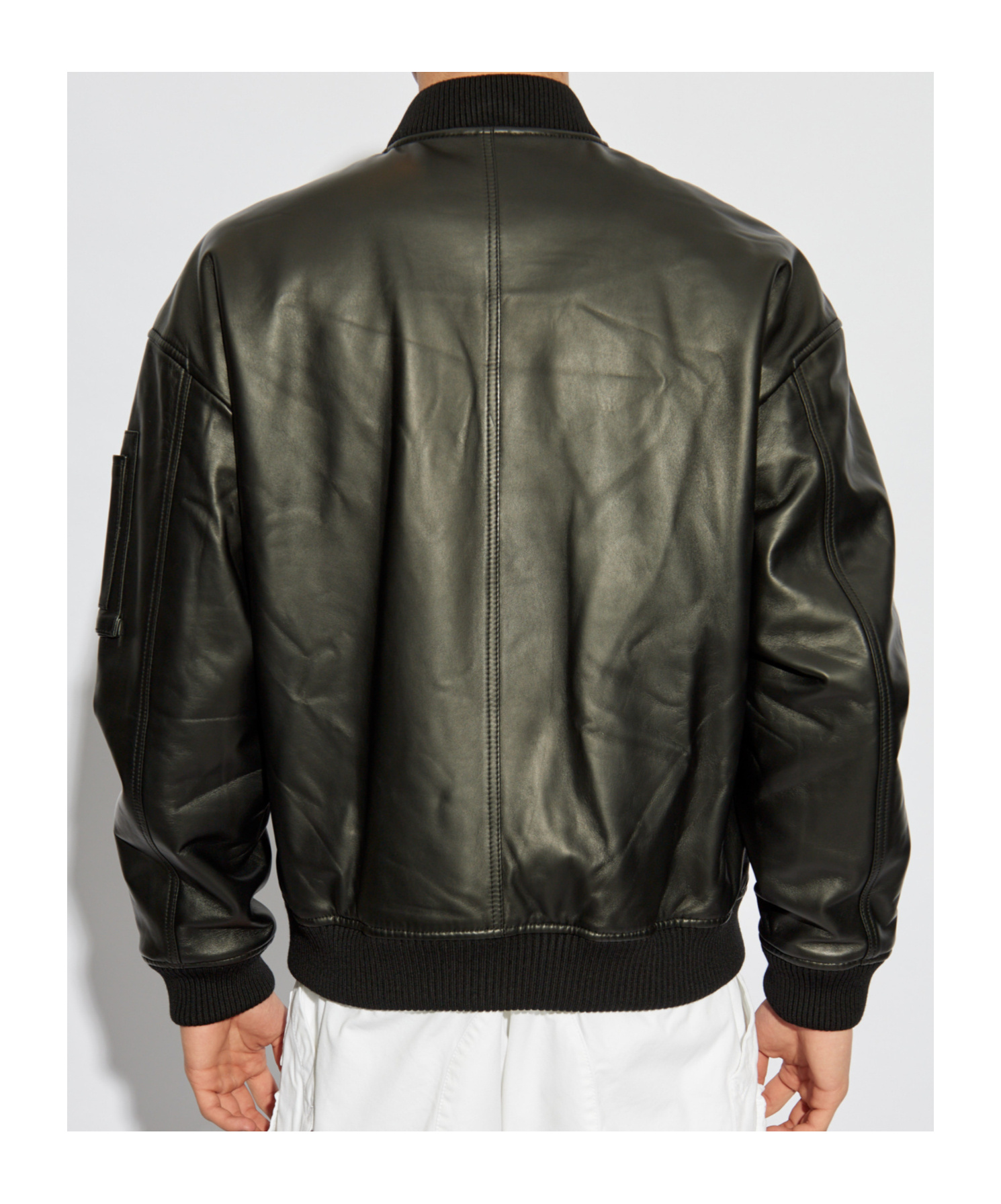 Dsquared2 Leather Bomber In Black