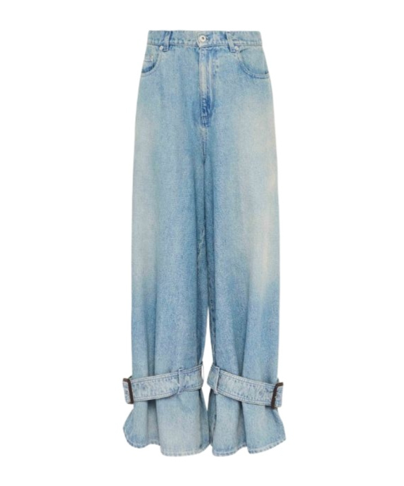 Jw Anderson Buckled Cuff Jeans In Blue