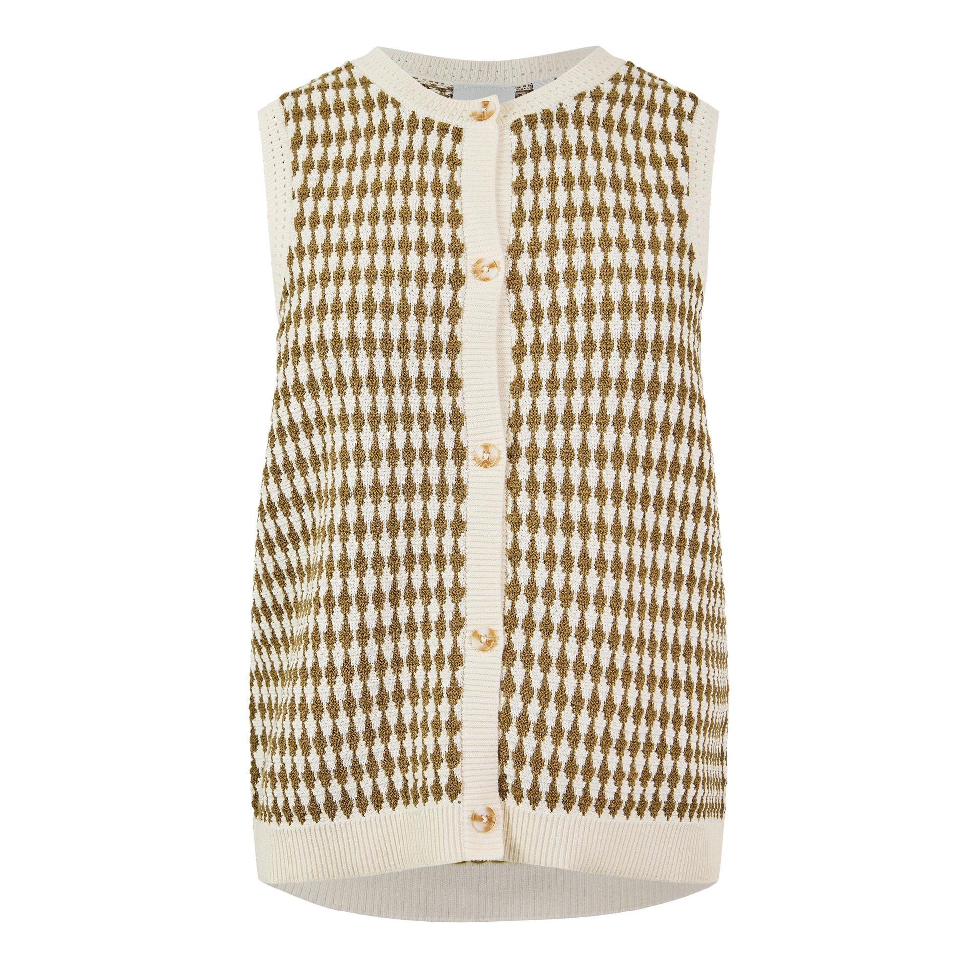 Varley Button-front Knit Vest In Nude