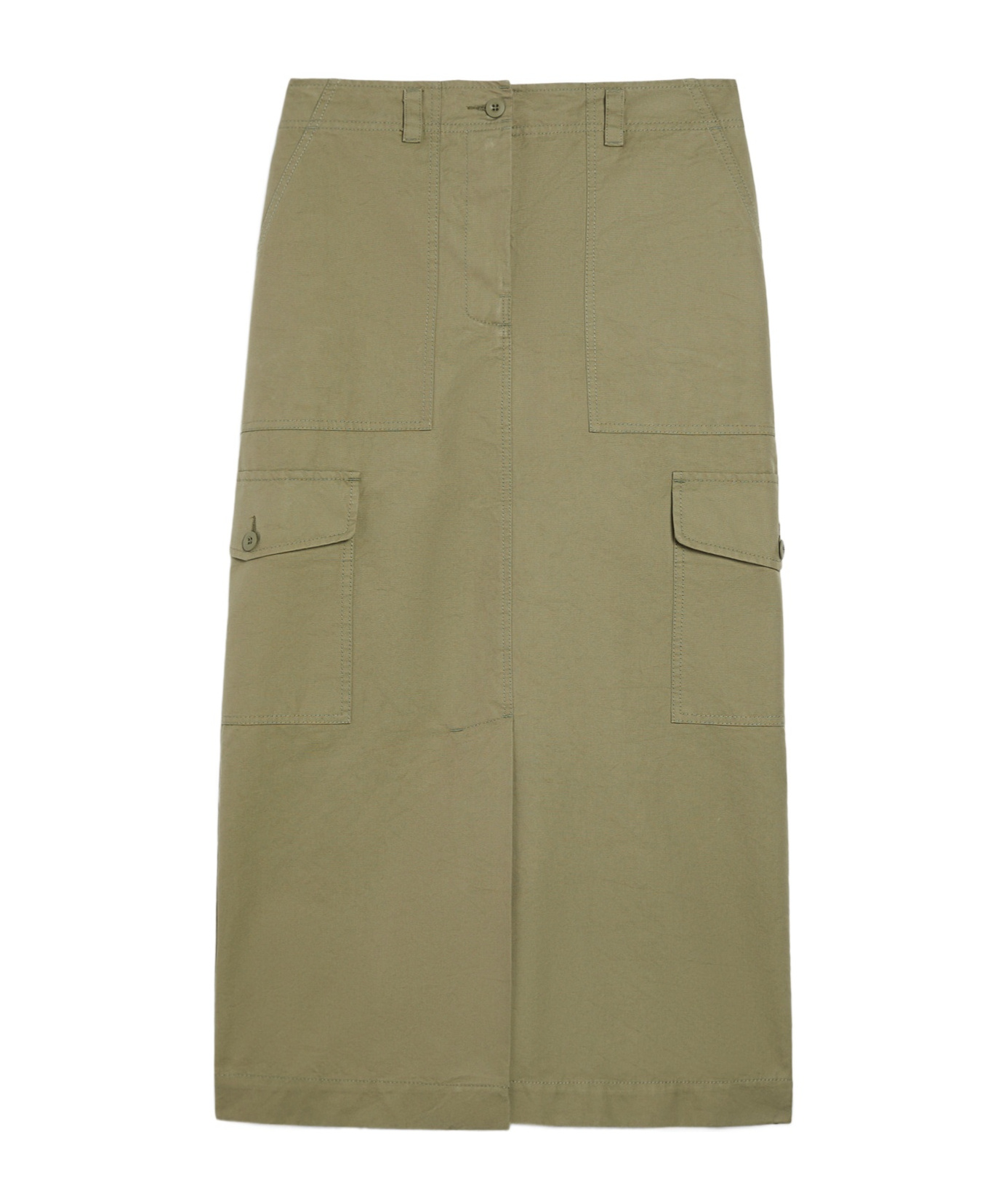 Weekend Max Mara Green Calais Midi Skirt In Brown