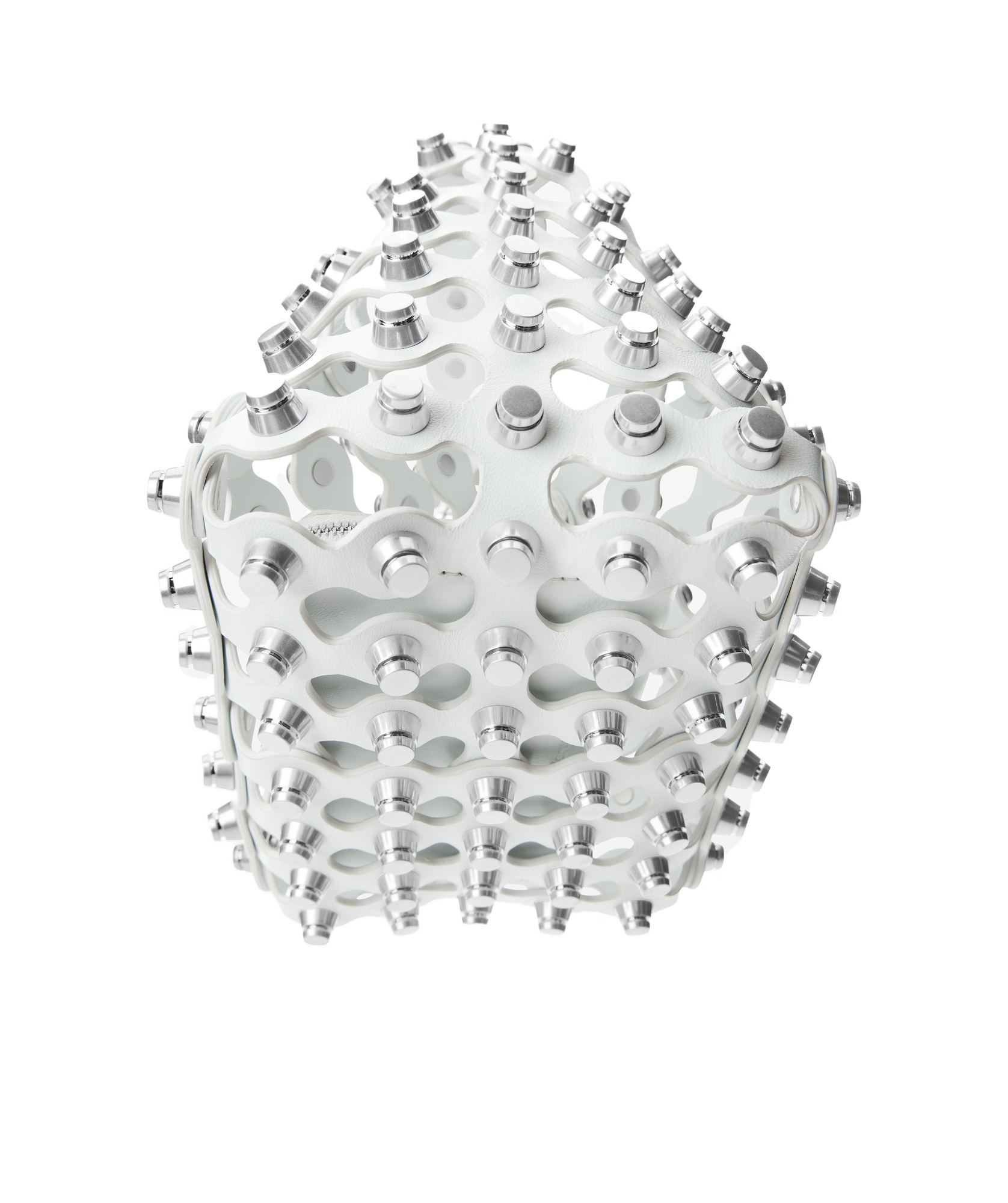 Alexander Wang Rex Small Studded Wavy Leather Top-handle Bag In White
