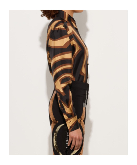 Pucci Labirinto-print Silk Shirt In Black