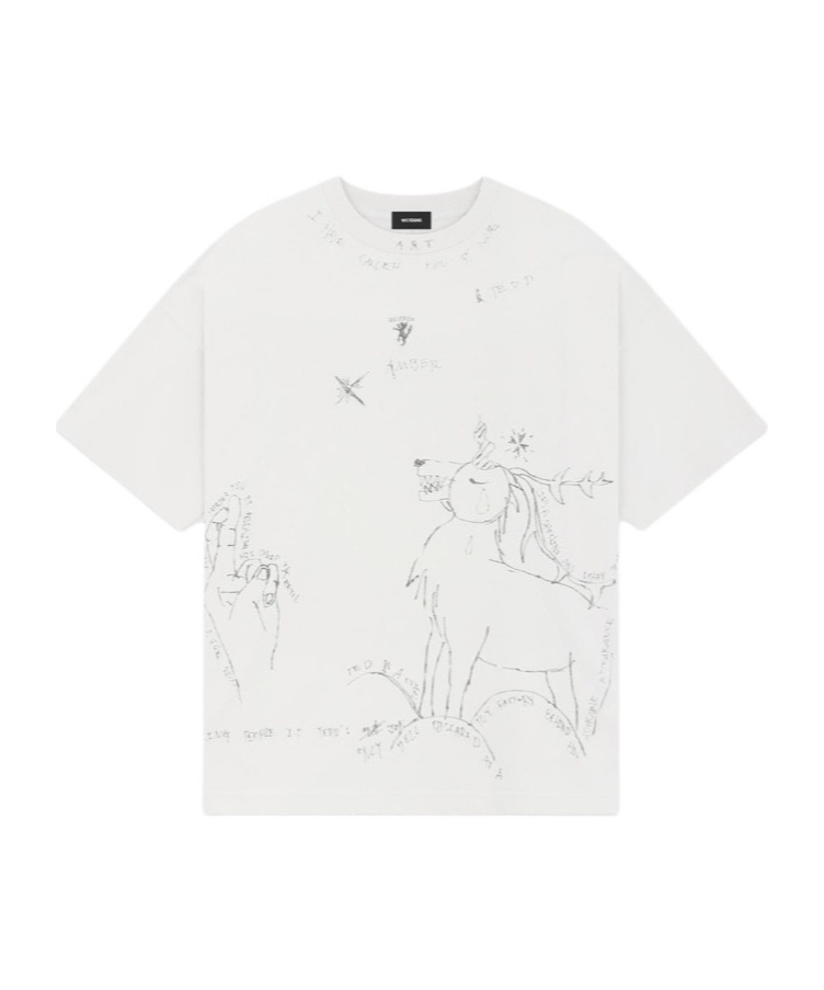 We11 Done Cartoon Cartoon Printed T-shirt In White