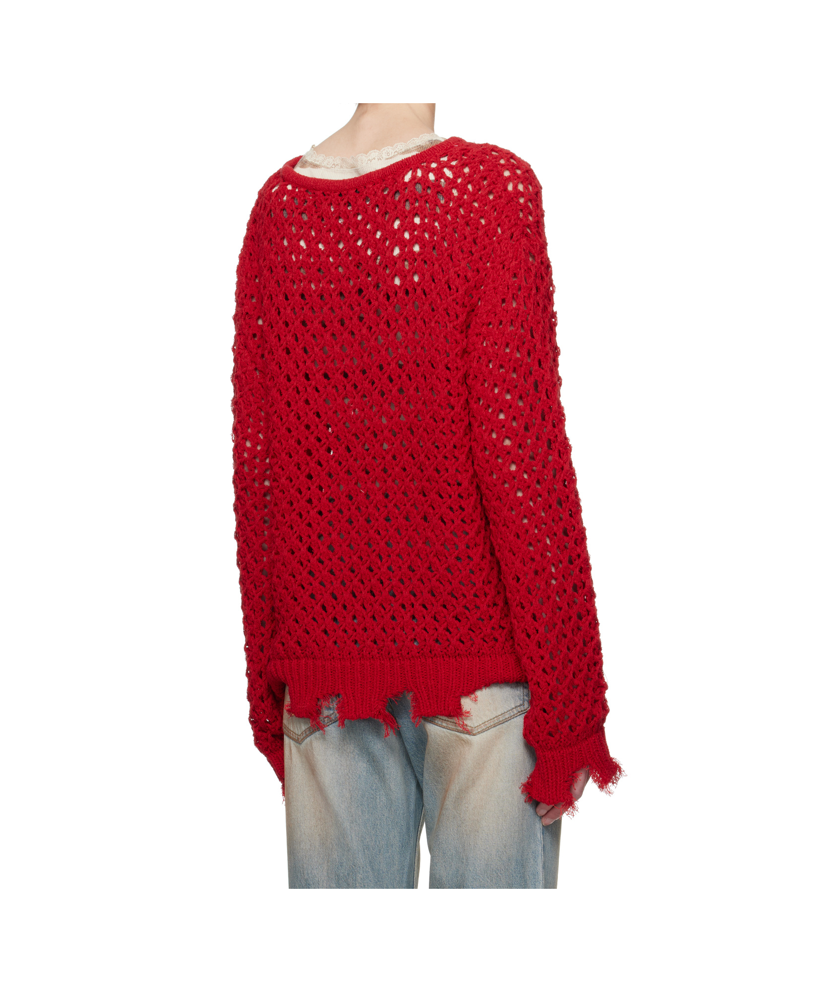 Andersson Bell Damaged Boatneck Sweater In Red