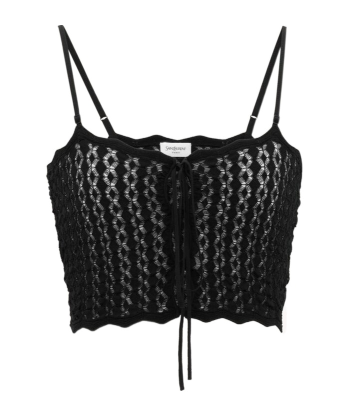 Saint Laurent Short Suspender Top In Black