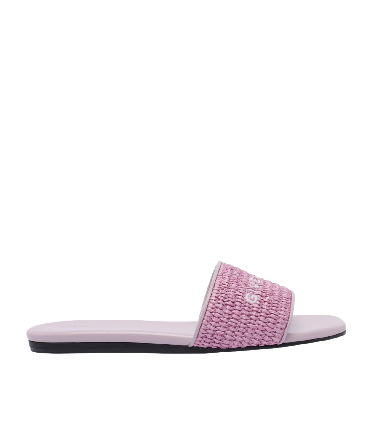 Shop Givenchy 4g Flat Mules In Raffia In Purple