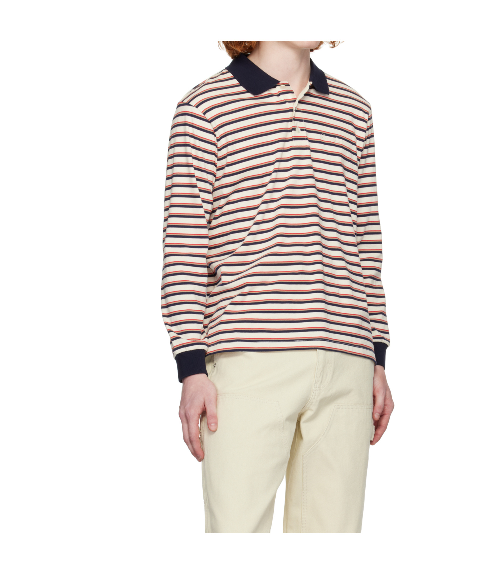 Dunst Multicolor Polo Shirt With All-over Striped Motif And Logo Embroidered On The Front