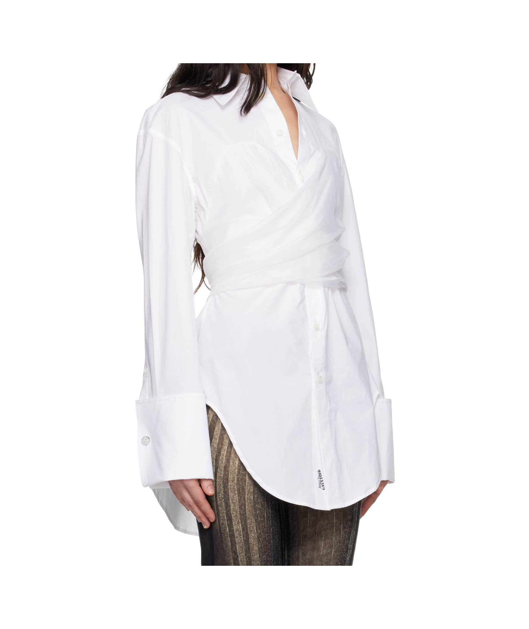 Shop Jean Paul Gaultier Long Shirt In White
