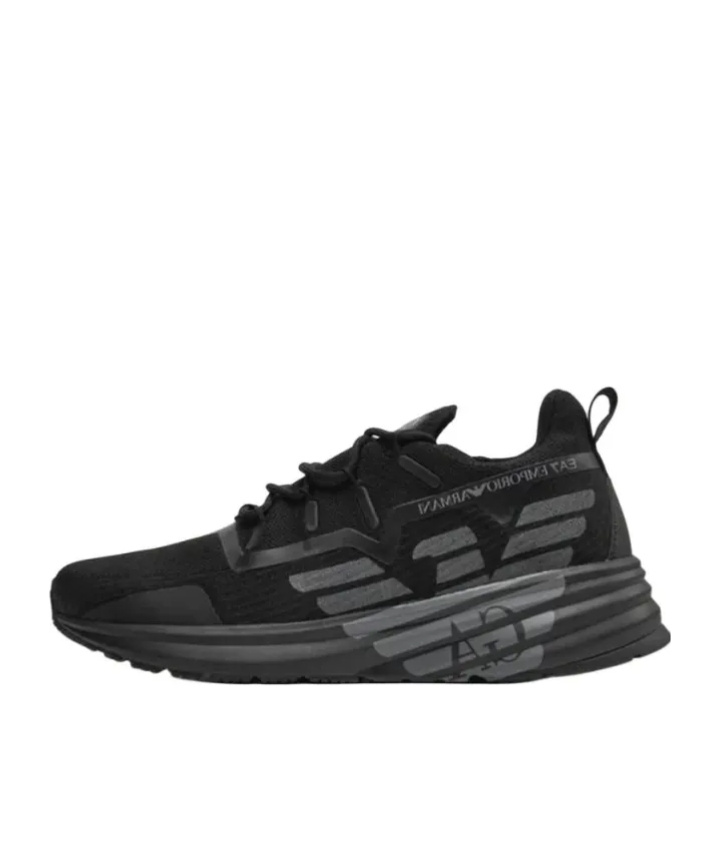 Ea7 Eagle Logo Low-top Sneakers In Black