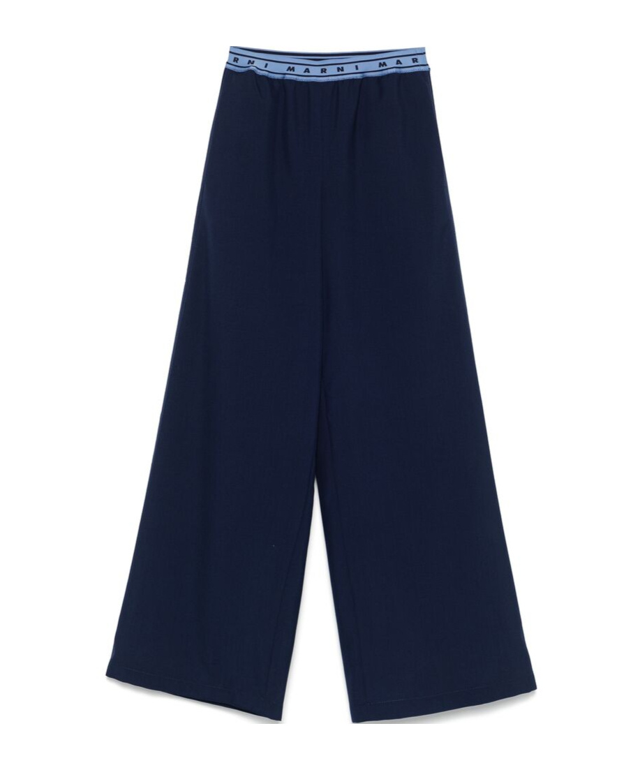 Marni Logo Logo Casual Pants In Black