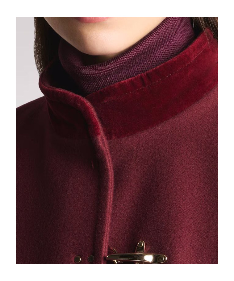 Fay Velvet-trim Coat In Multi