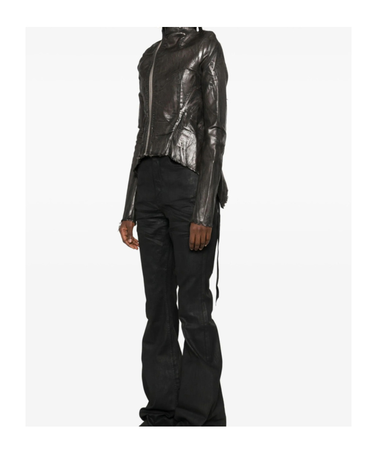 Rick Owens Drkshdw Asymmetrical Zip-front Jacket In Black
