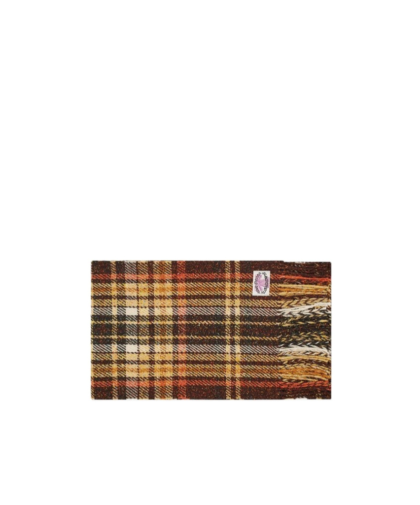 Shop Acne Studios Checked Tassel Scarf In Multicolor