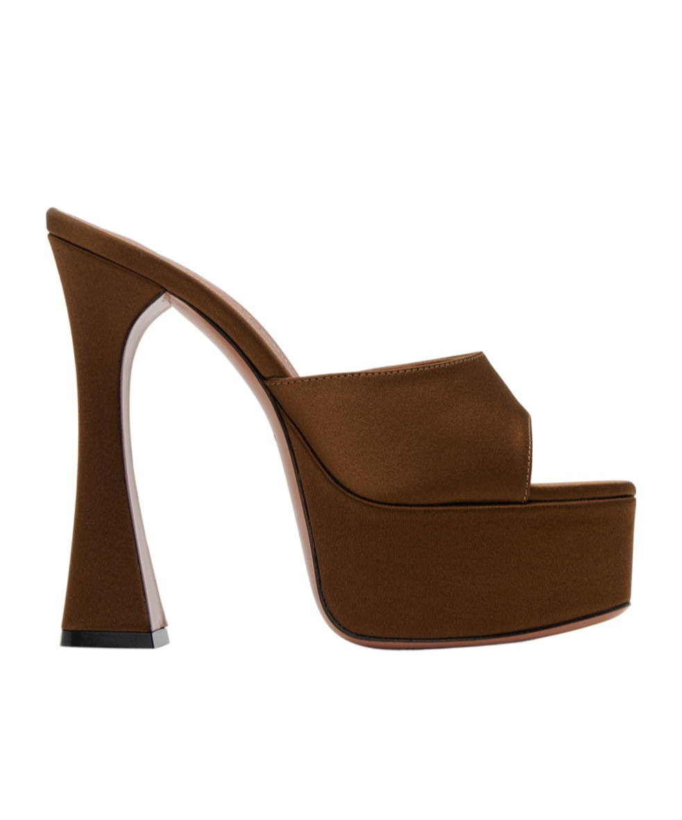 Shop Amina Muaddi Dalida Open-toed High-heel Sandals In Brown