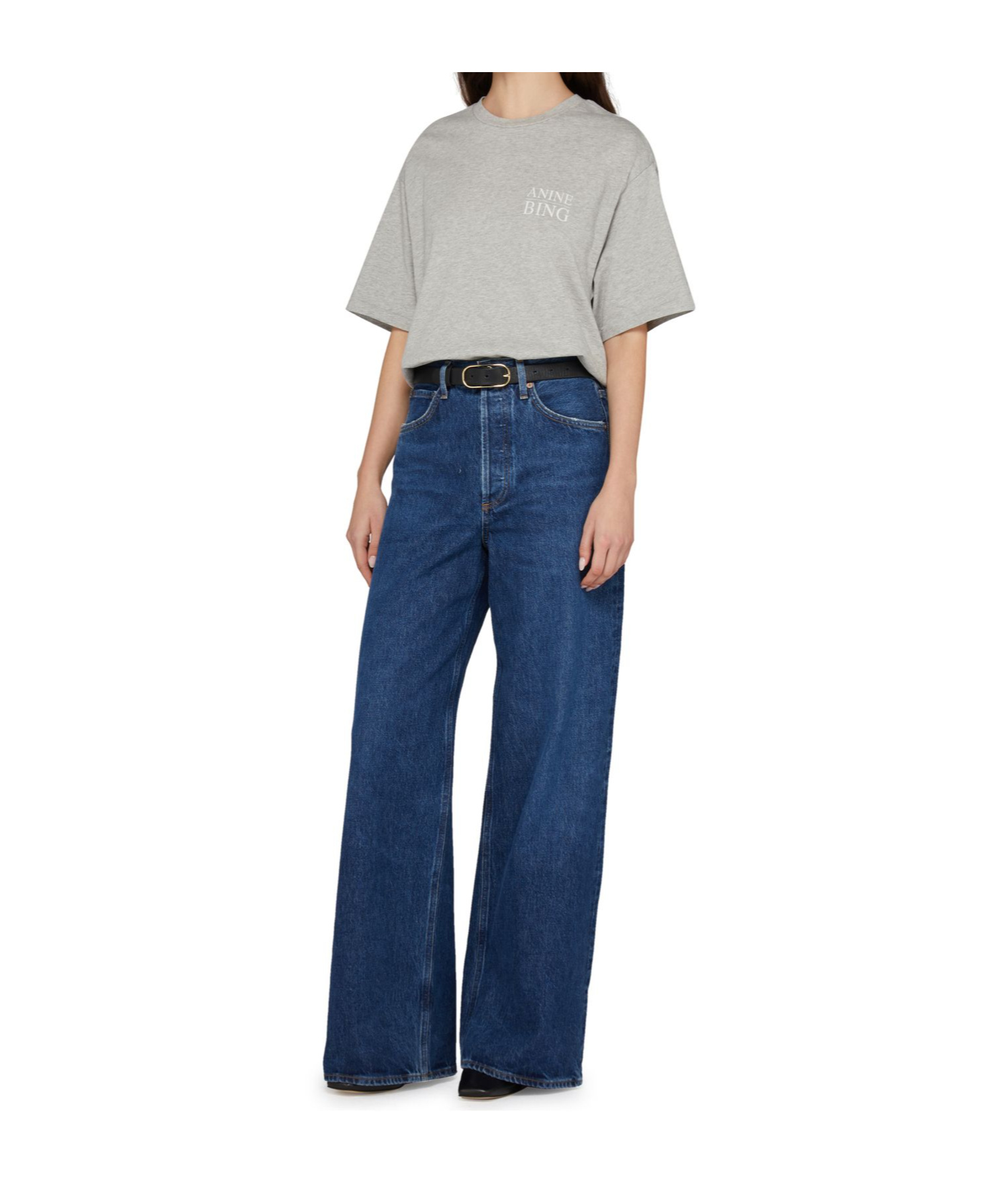 Shop Anine Bing Myers T-shirt In Gray Mixed Color