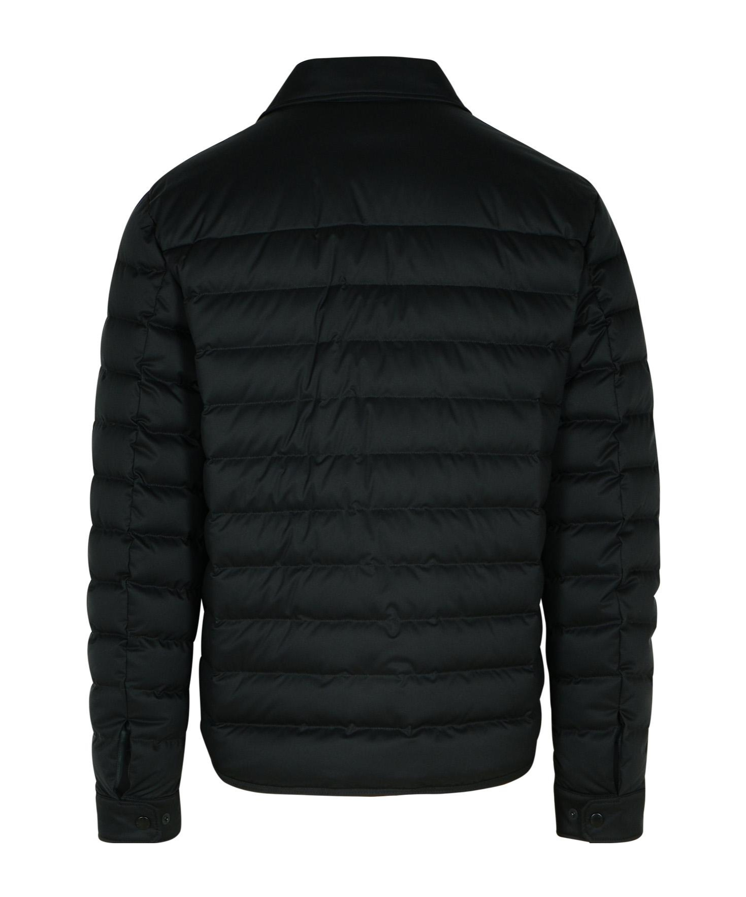 Dolce & Gabbana Padded And Quilted Nylon Jacket With Frontal Logo In Black