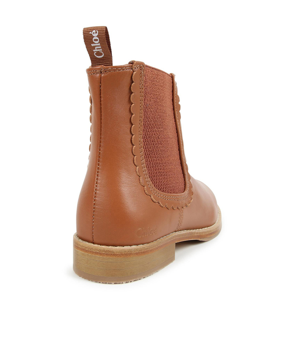 Shop Chloé Round Head Boots In Brown