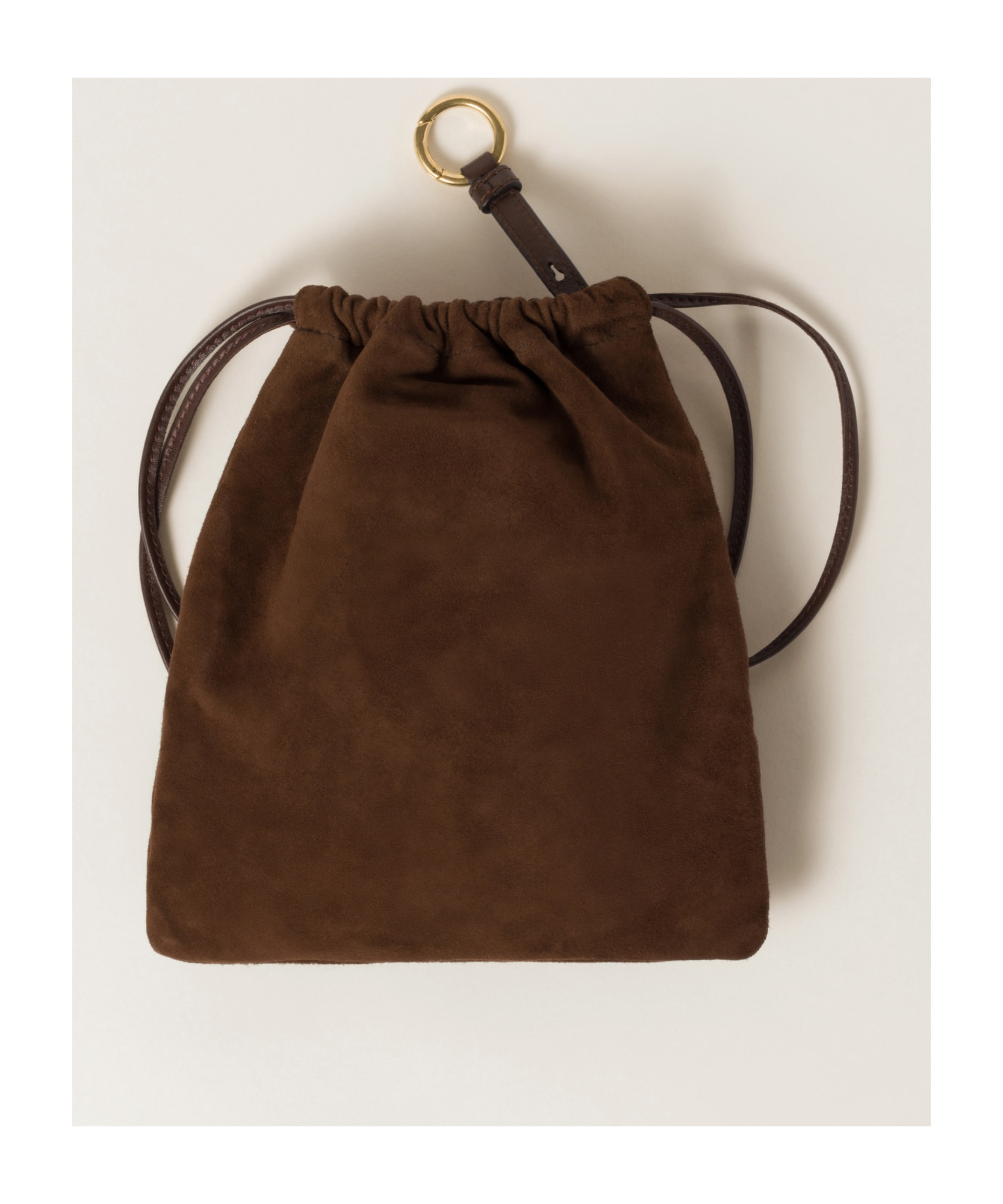 Miu Miu Logo Clutch In Brown