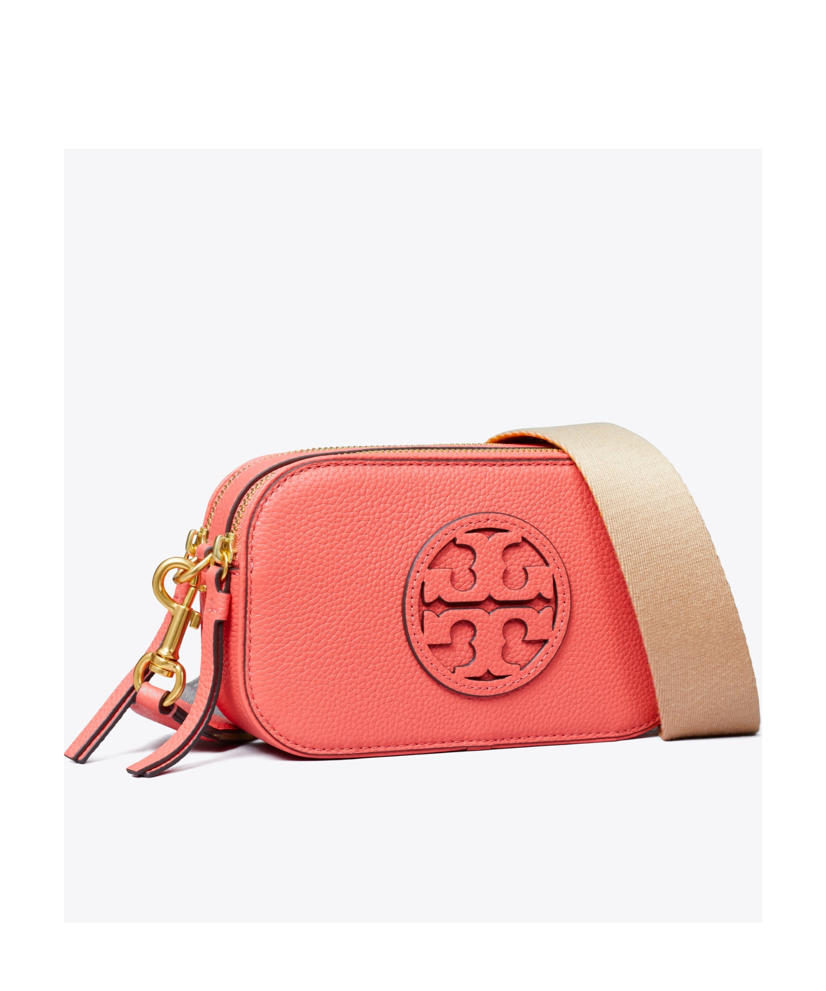 Tory Burch Mini Miller Leather Crossbody Bag In Red