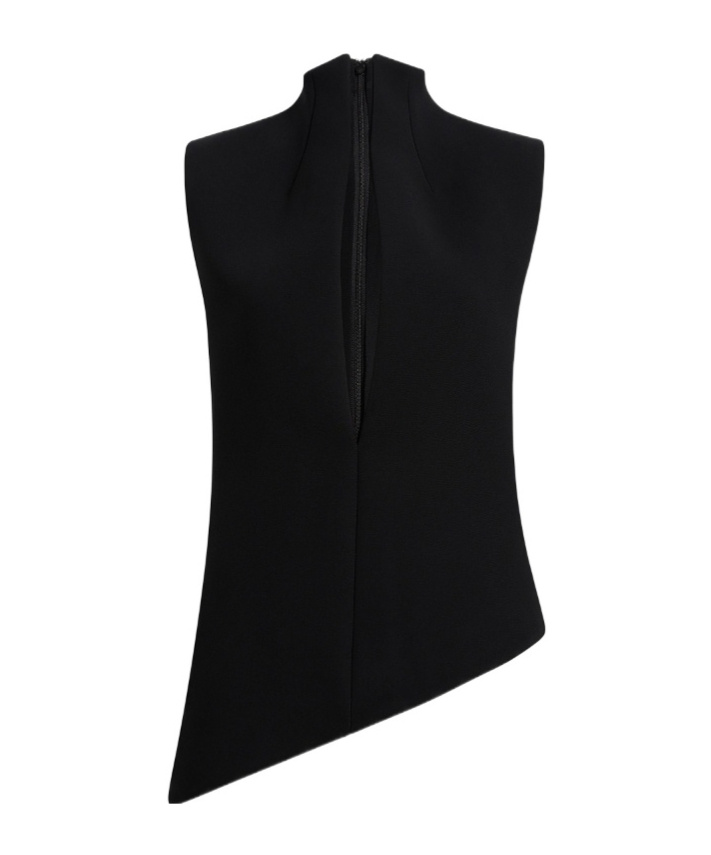 Khaite Asymmetrical Von Sleeveless Top In Black