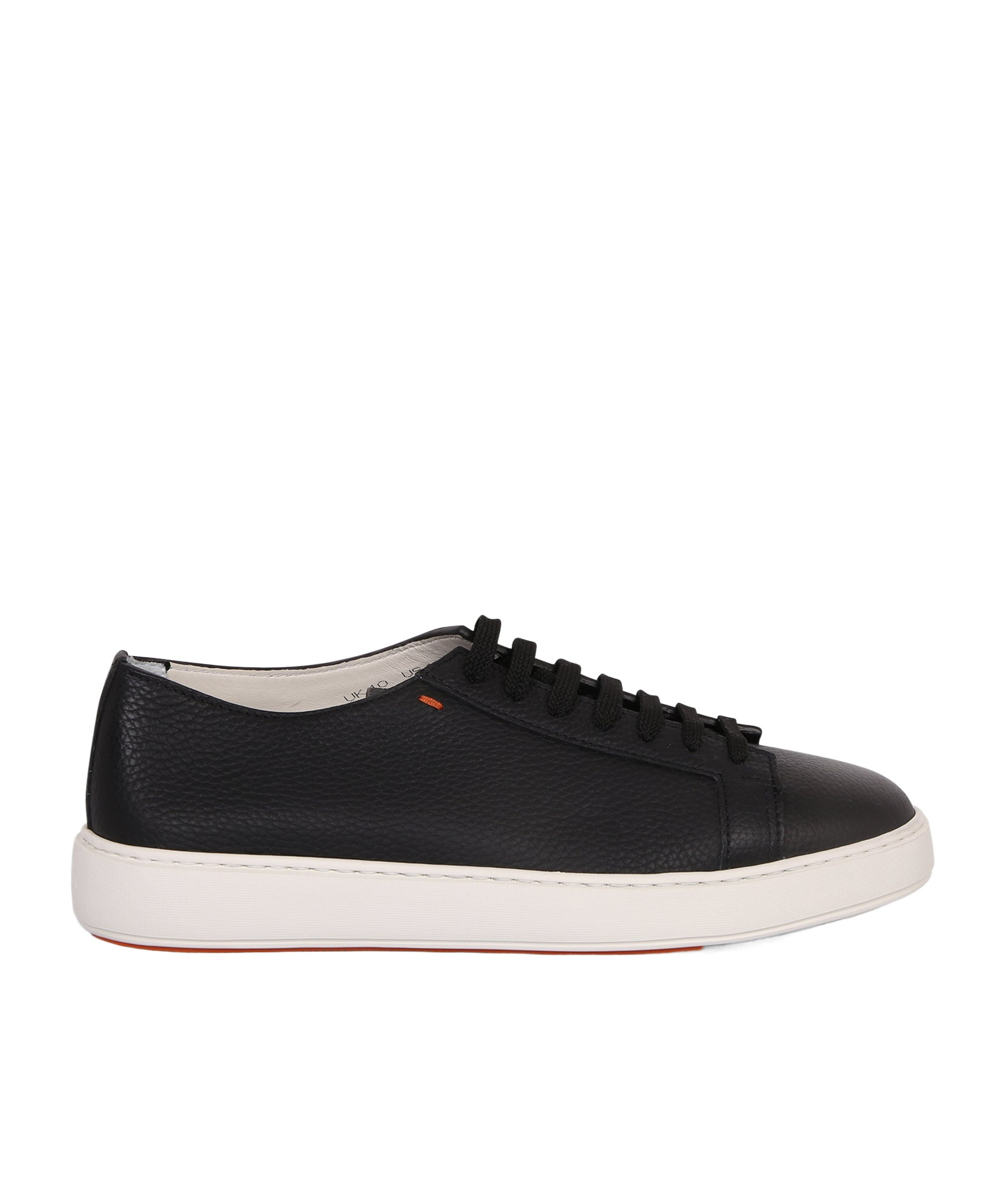 Santoni Man Sneakers Black Size 7 Leather In Black