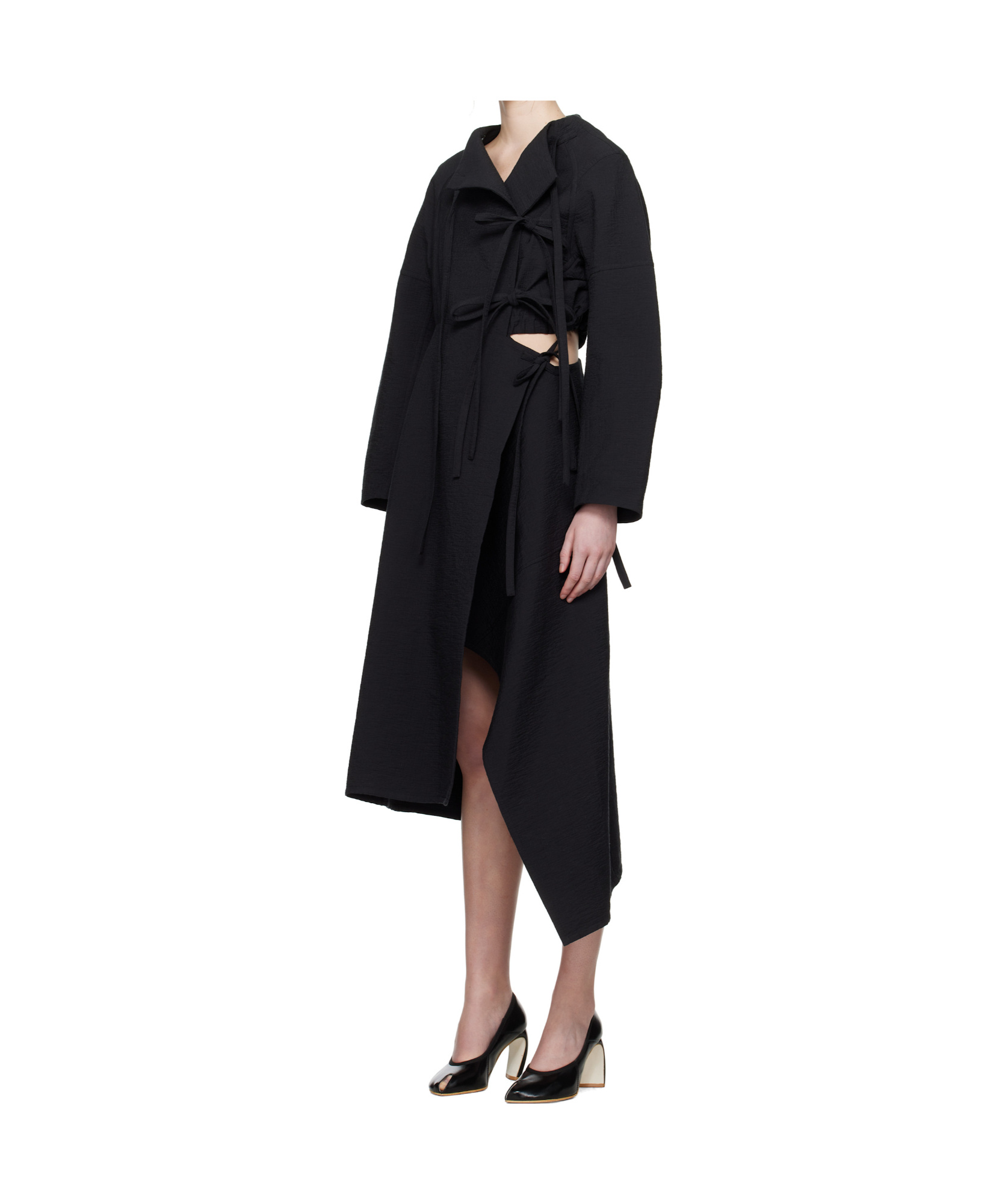 Tory Burch Black Cotton Wrap Midi Dress