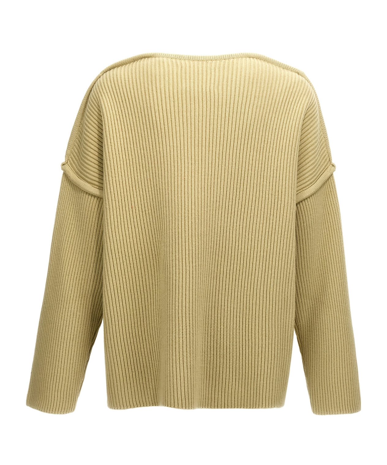 Jil Sander Geometric Neckline Sweater With Dropped Shoulders In Nude