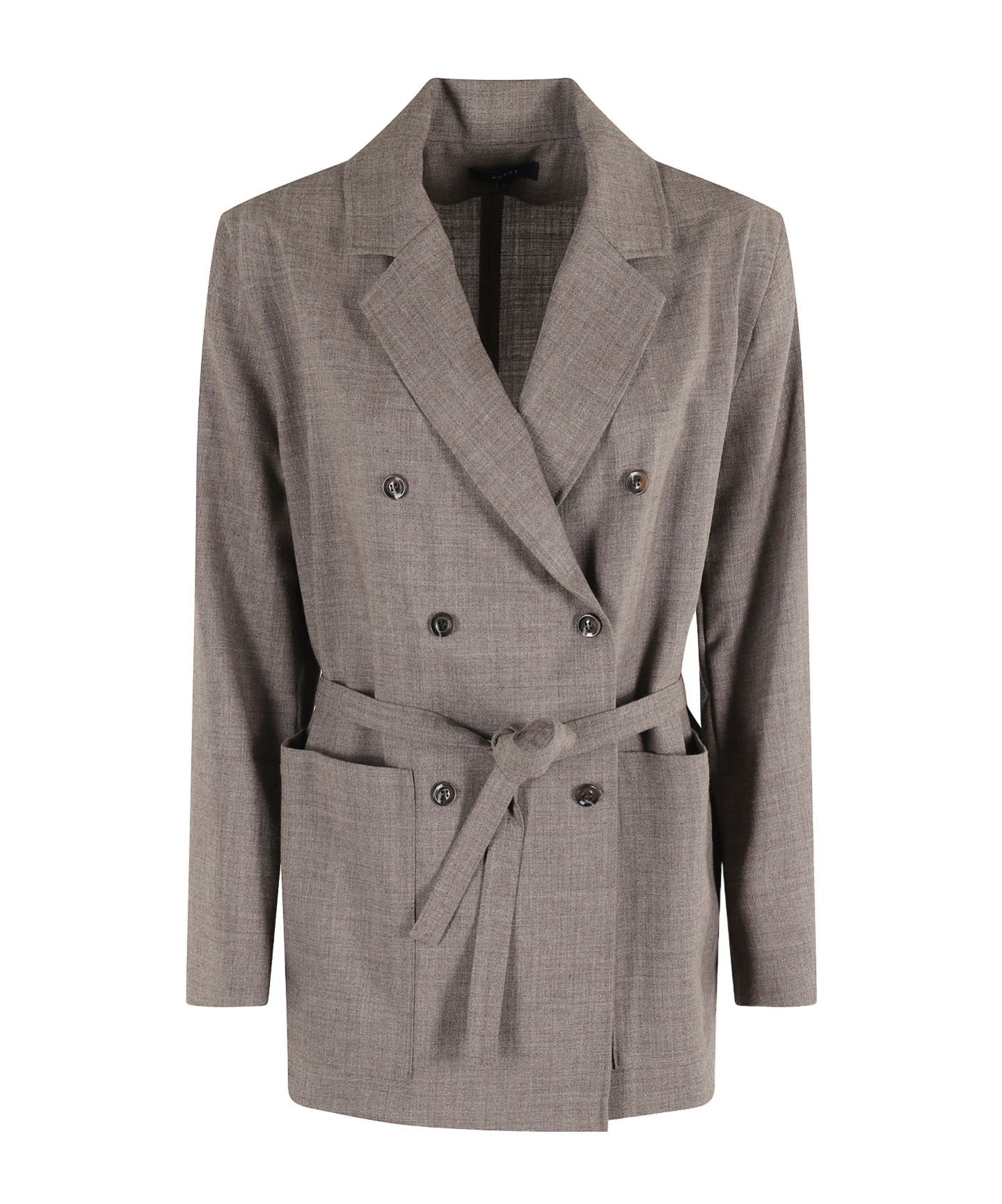 Soeur Straight Wool Jacket In Gray