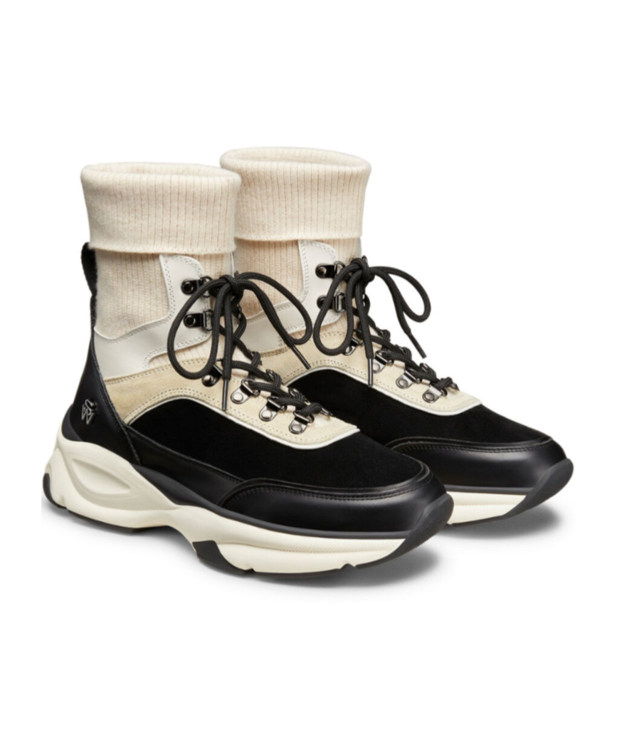 Stuart Weitzman Sw Hiker High-top Trainer Sneakers In Black