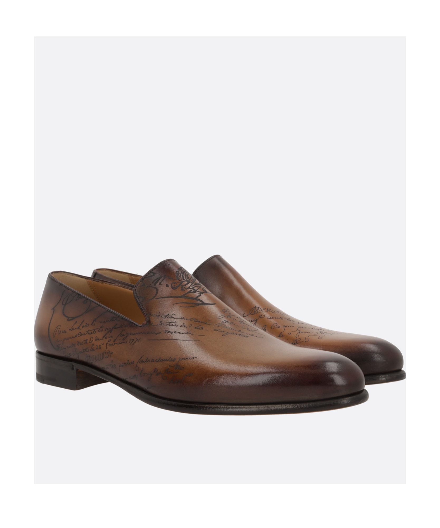 Berluti Round Toe Loafers In Brown