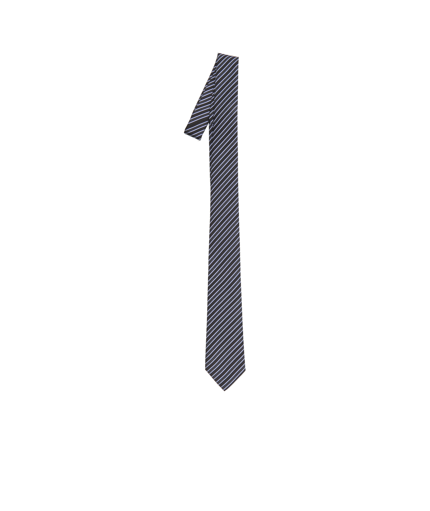 Gucci Striped Diagonal Silk Tie With Small Logos In Black