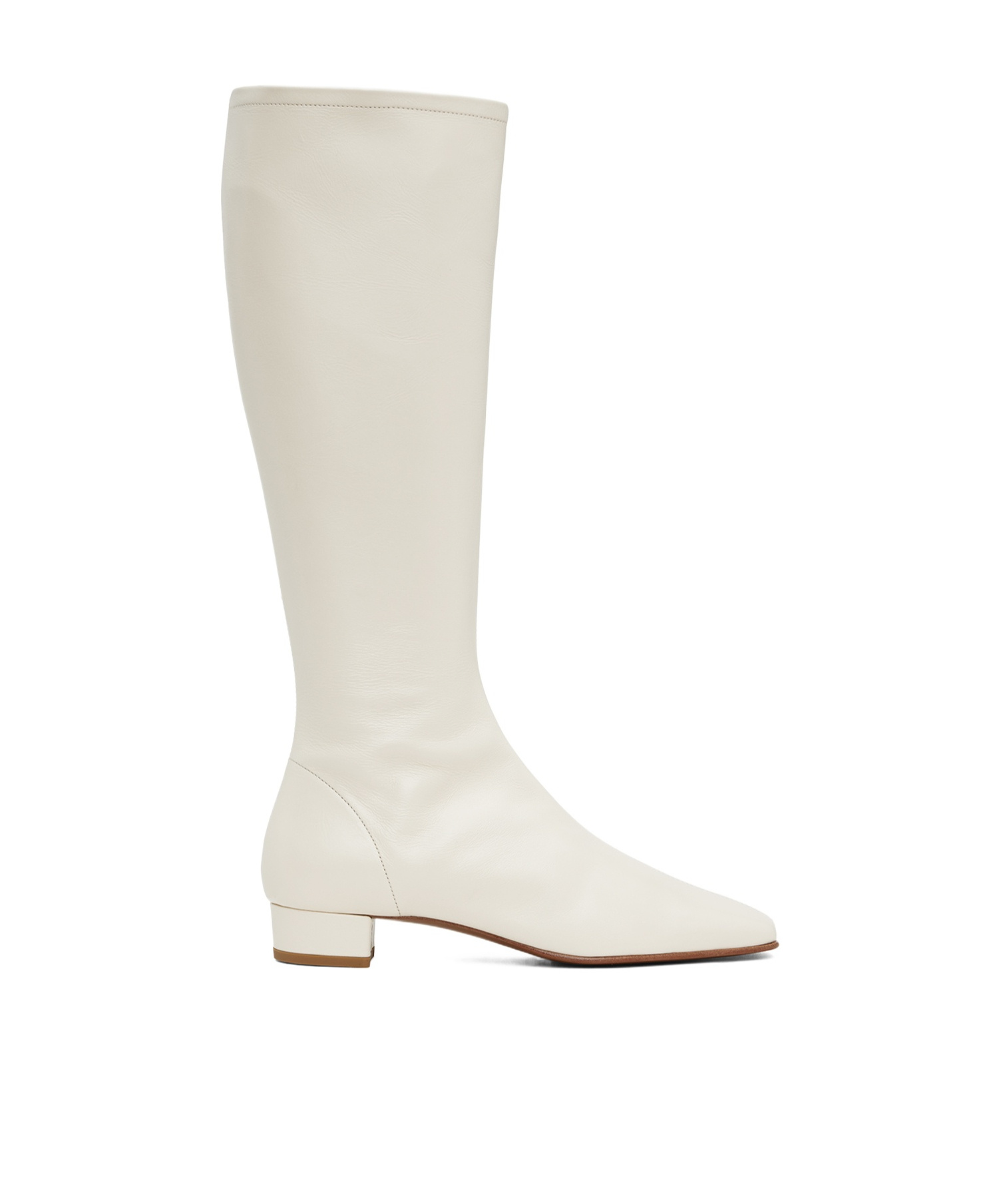 By Far Edie Square Toed Boots In White