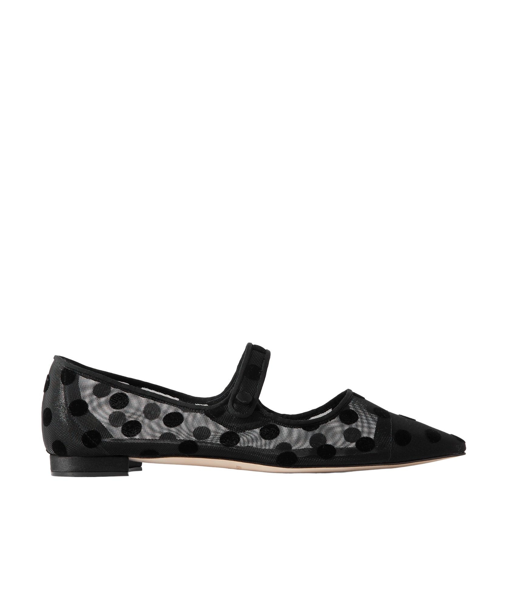 Manolo Blahnik Pointed Toe Ballet Flats In Black
