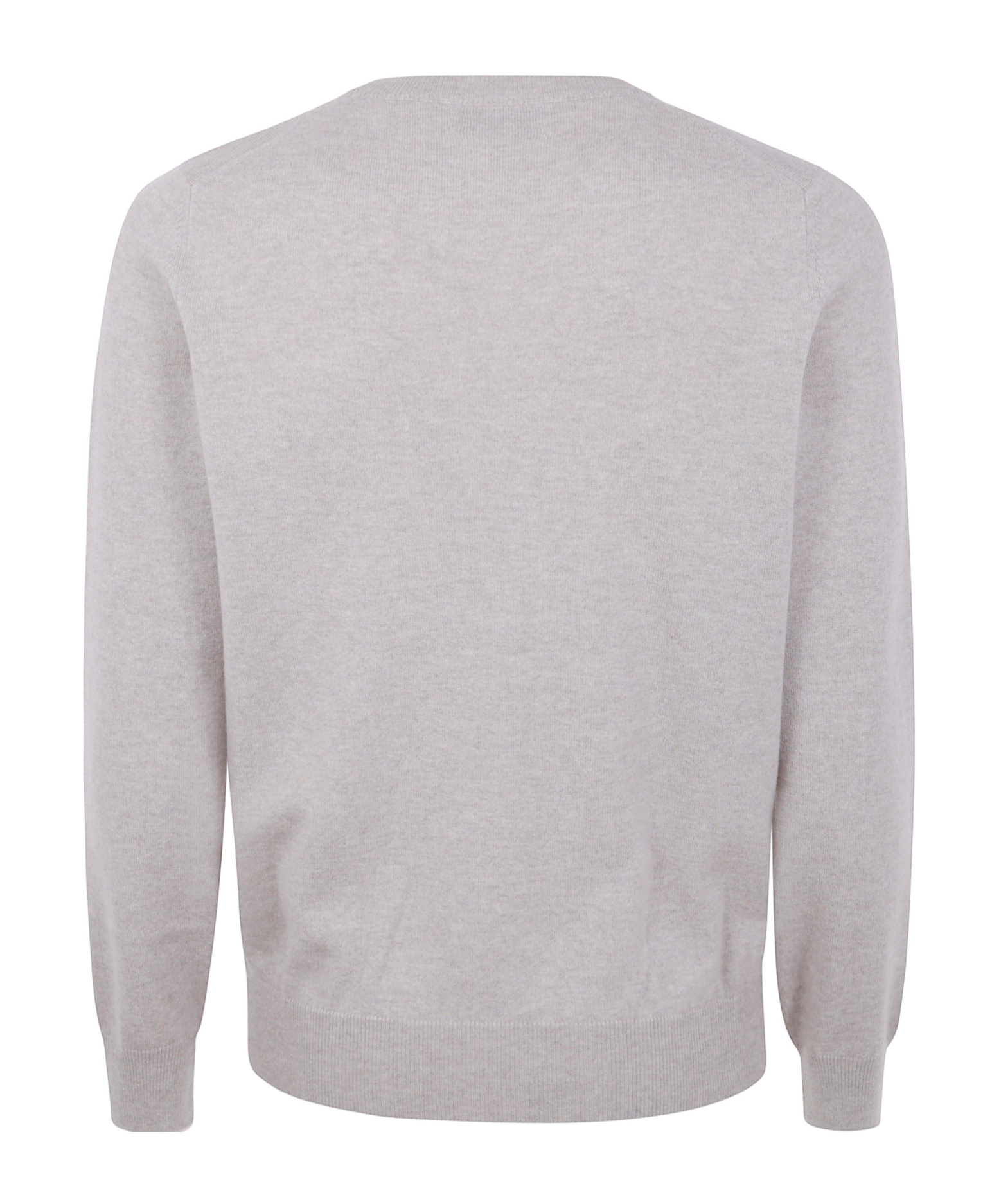 Brunello Cucinelli Cashmere Sweater With Ribbed Cuffs And Hem In Brown