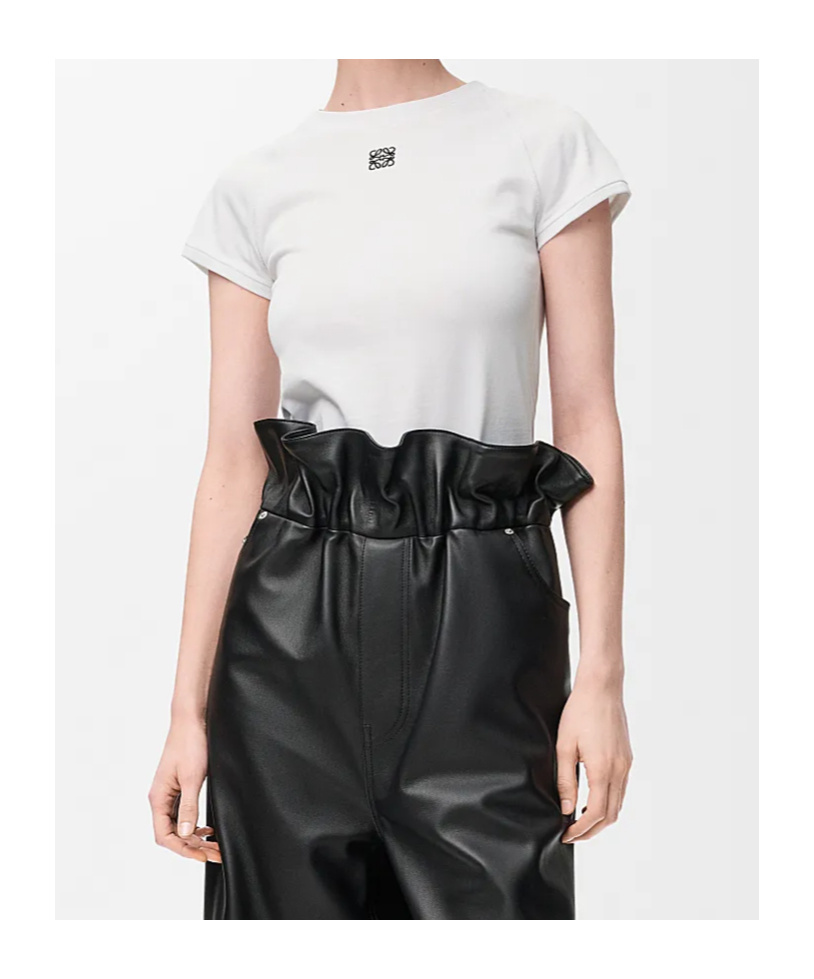 Loewe White Cotton-blend T-shirt With Anagram Logo Women In White