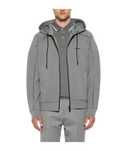 HUGO BOSS ZIPPERED HOODED SWEATSHIRT 