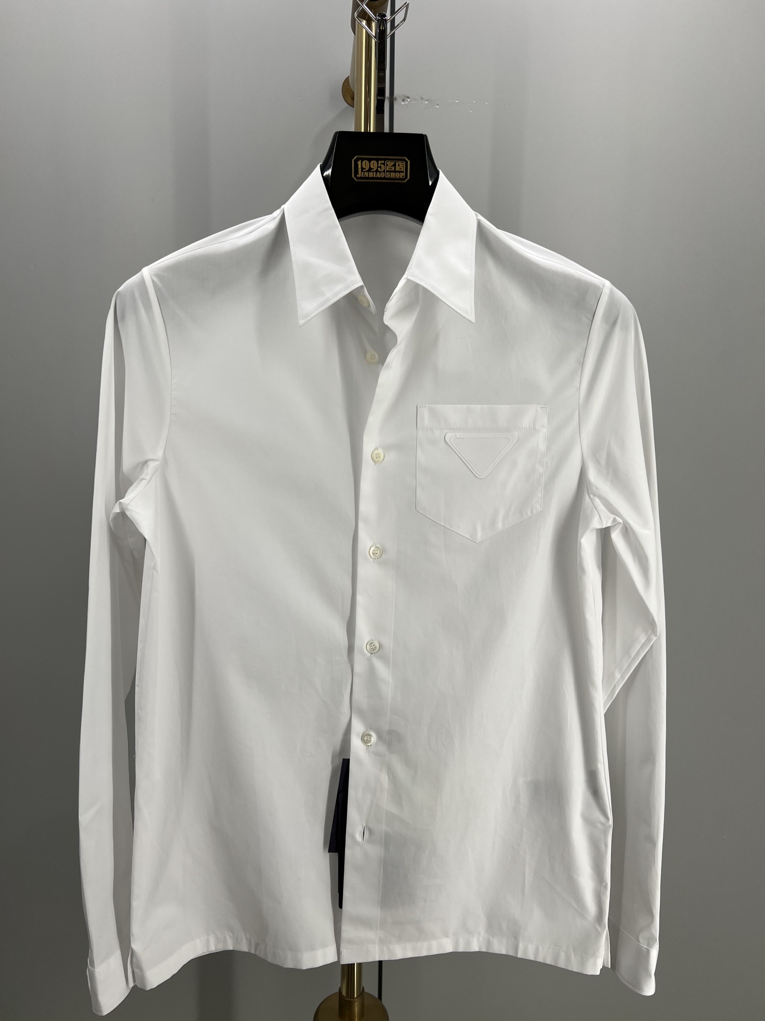 Prada Triangle-logo Shirt In White