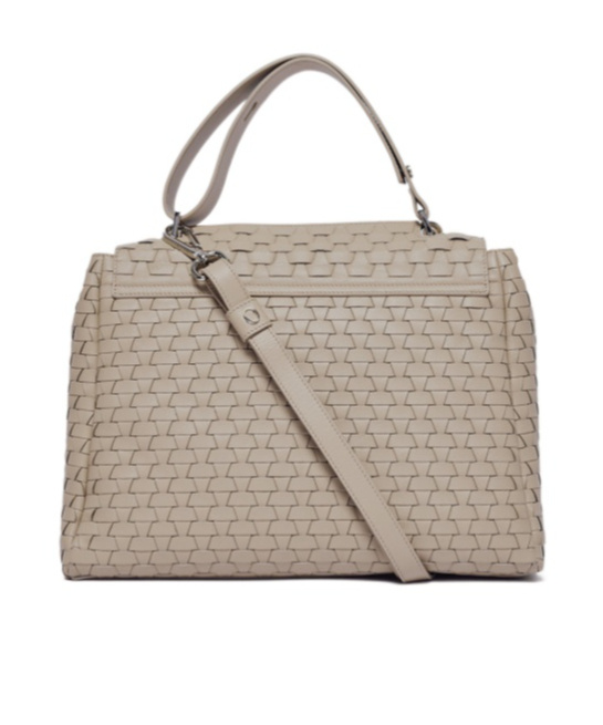 Orciani Sveva Nappa Woven Midi Leather Shoulder Bag