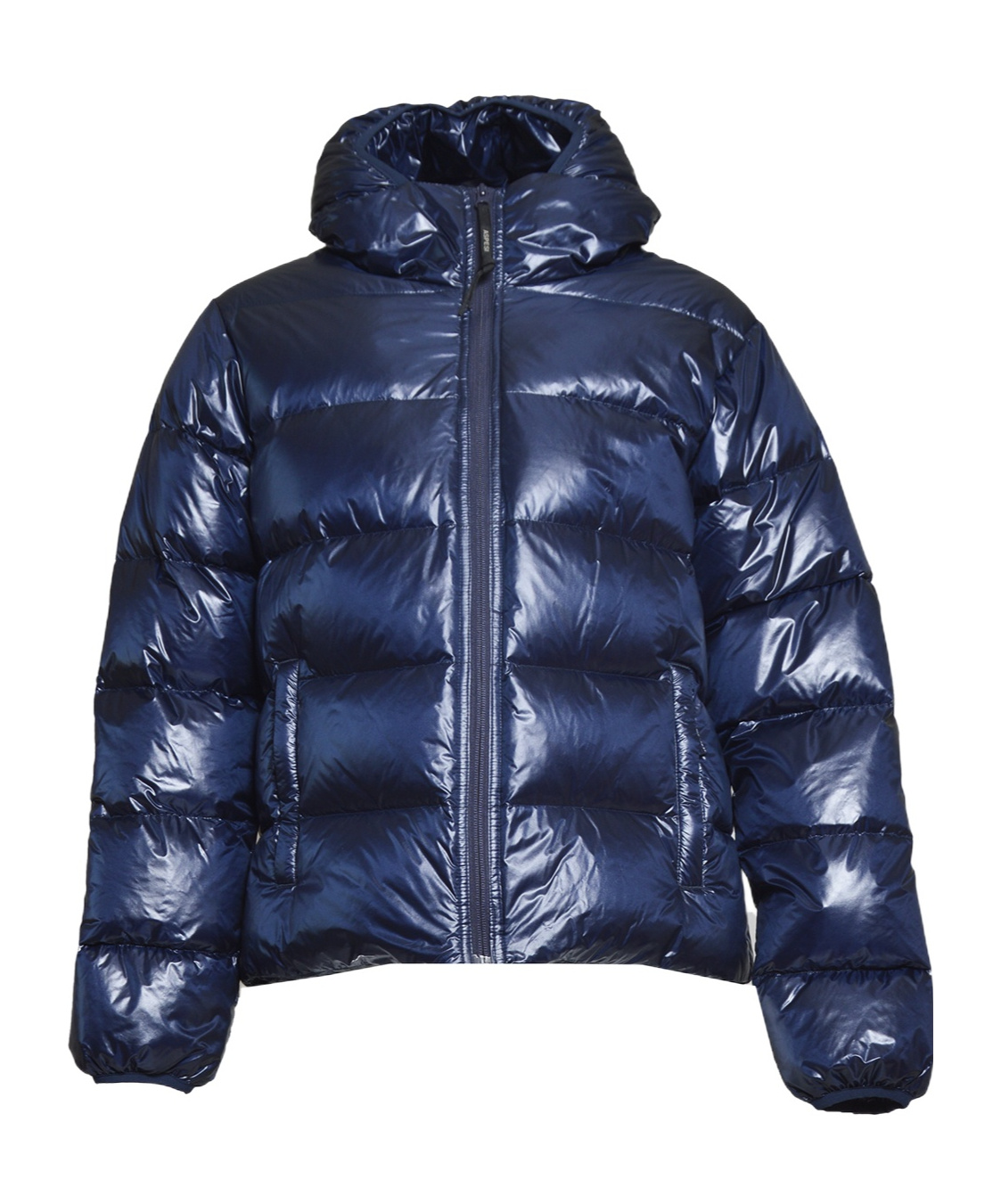 Aspesi Budd Puffer Jacket In Shiny Blue Fabric In Blue
