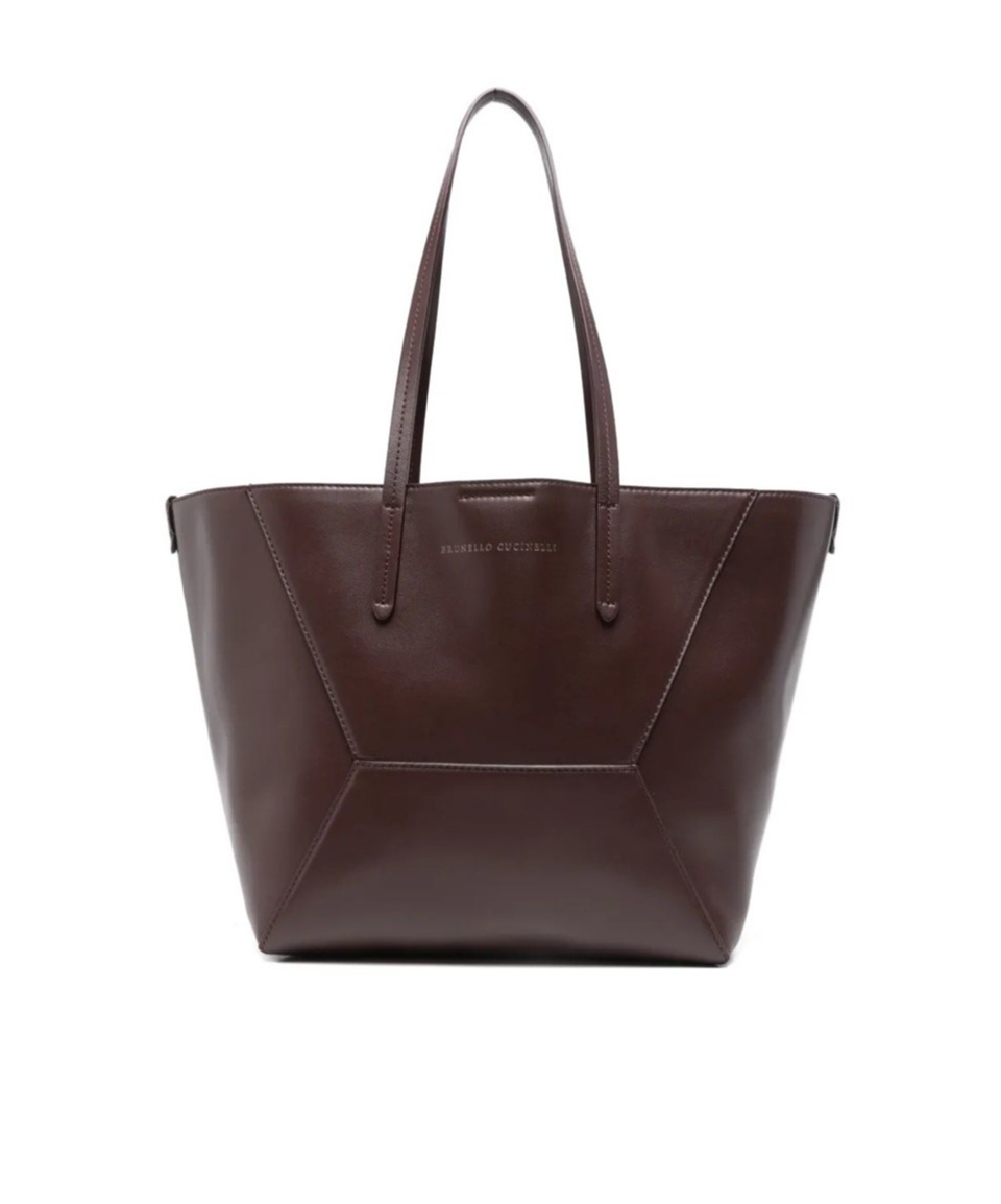 Brunello Cucinelli Bc Duo Leather Tote Bag In Burgundy