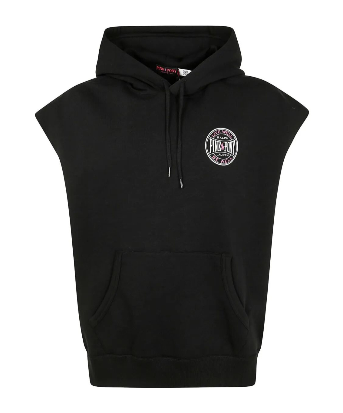 Polo Ralph Lauren Sleeveless Hoodie With Hood And Kangaroo Pocket In Black