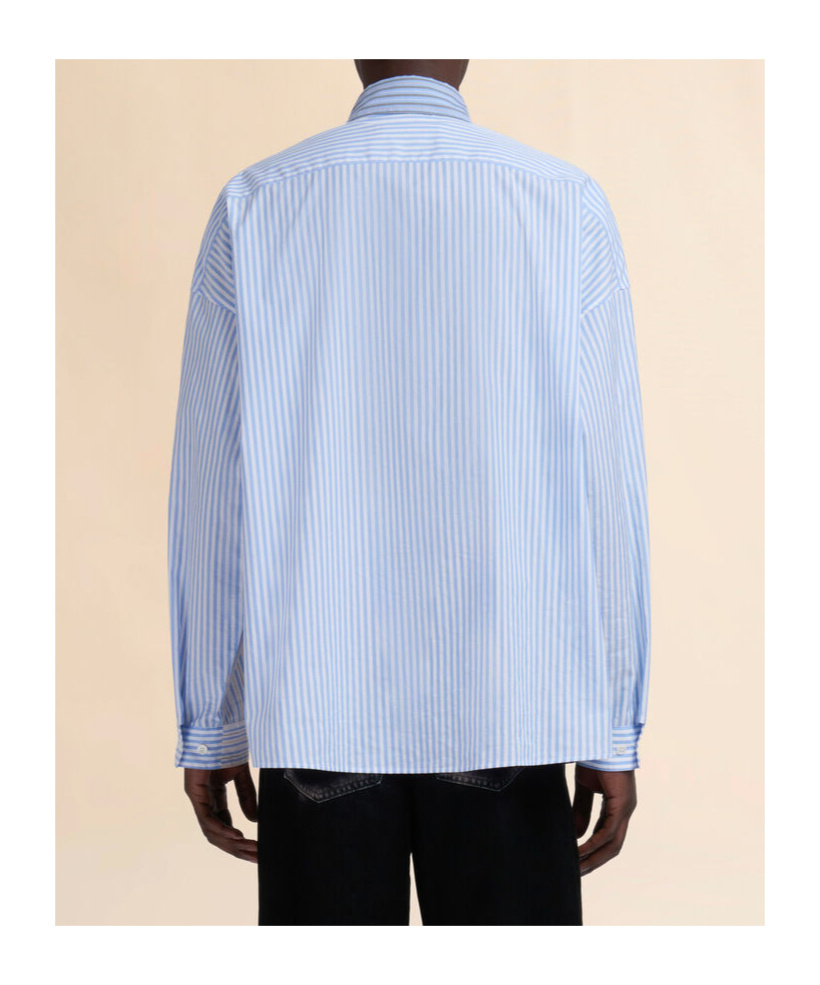 Marni Oversized Striped Men's Shirt In Blue