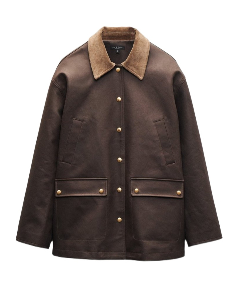 Rag & Bone Cassidy Coated Cotton Canvas Jacket In Brown