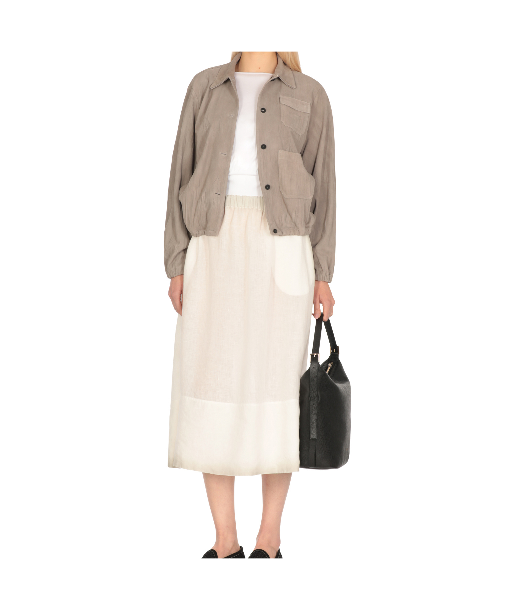 Fabiana Filippi Pleated Bomber Jacket In Brown