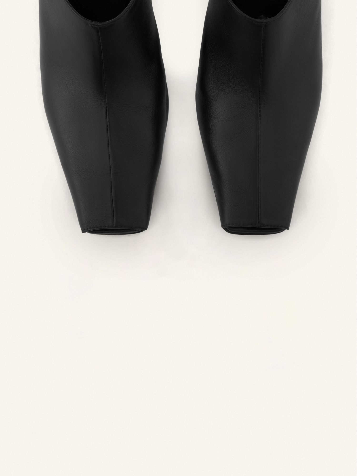 Shop Courrèges Square-toe Leather Mules In Black
