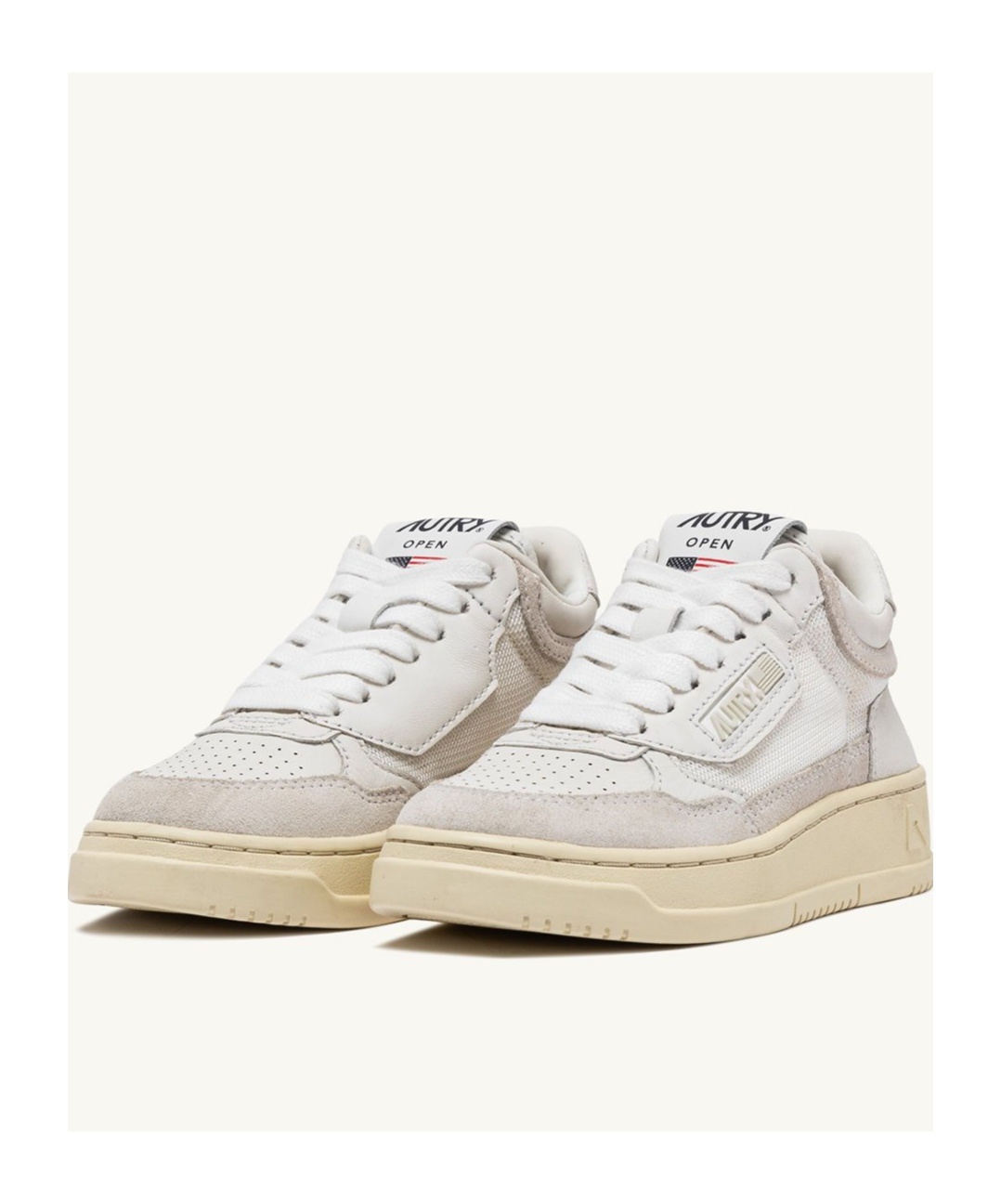 Autry Mid-top Suede Sneakers In White
